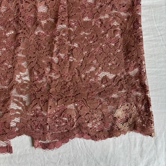 Dress the Population Mauve Gold Lace Leilani Illusion Hem Midi Dress • Size XL - Picture 15 of 16
